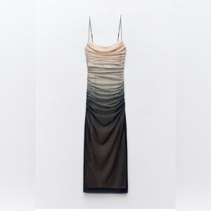 Zara Ombre Maxi Dress in Blush, and Black -NEW